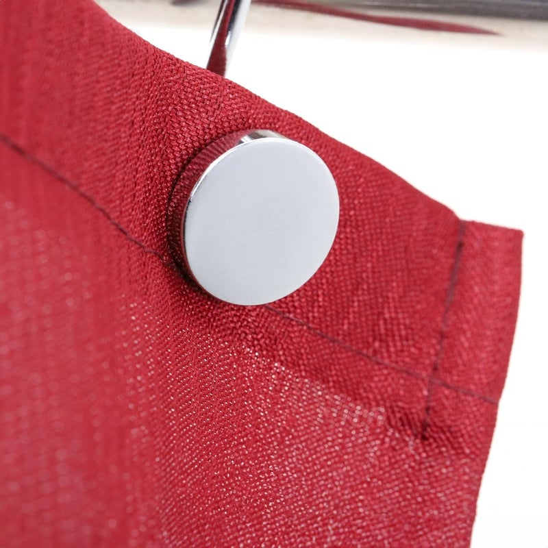 Popkozzi Chrome Shower Curtain Hooks Rings: Silver Round Button Design Heavy Metal Shower Curtain Rings for Bathroom - Modern Simple Decorative Shower Curtain Hangers for Shower Rod - Set of 12 - Image 2